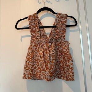 Everlane Brown Smocked Tank Top; women’s XS